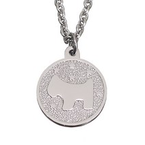 미아방지목걸이 써지컬스틸 실버톤, 목걸이:실버톤+강아지, 커브, 9세이상:40+여유3