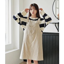 [키140/키150/키160] 키키코 코듀레오멜빵원피스 초등 고학년 중학생 여아 데님 멜빵 치마 원피스