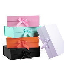 원터치 슬립 조립식 고급 리본 선물 상자 박스 싸바리 3호 26X19X8, 오렌지