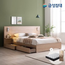 금성침대 아트월 침대 SS_리프레쉬유로탑_조명협탁, 메이플