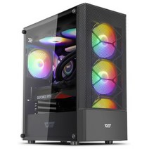 darkFlash DK200 MESH RGB ADVANCED 강화유리 블랙 미니타워 케이스, 1개, 선택하세요