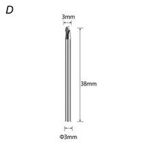 3x3mm 금속 드로잉 텅스텐 카바이드 밀링 커터 로터리 도구 버 CNC 조각 연마 가공, 14 single D