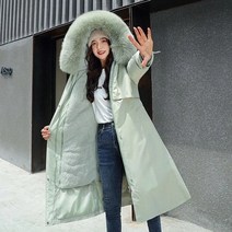 2022 새로운 겨울 재킷 여성용 파카 두꺼운 따뜻한 모피 안감 긴 파카 여성 후드 양털 패딩 코트 분리형 아웃웨어 5xl