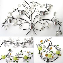 벽걸이촛대 인테리어촛대 캔들홀더 초받침 벽장식소품 집들이 개업식 아로마향초, 나뭇잎 5818 벽걸이촛대