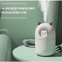 2무드등 가습기 사무실 미니 신생아 세척편한 공기 미스트 귀여운 아로마 디퓨저 SQ-06, 냥냥이가습기 화이트