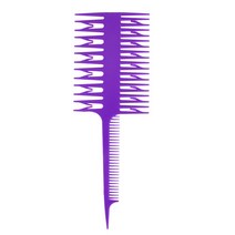 두피브러쉬 두피마사지 전문가용 헤어 빗 염색 하이라이트 브러시 생선 넓은 치아 지대 이발사 미용 스타일, 보라색