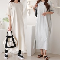 봉시스터즈 라떼워싱반팔원피스 여름원피스 반팔원피스 롱원피스 면원피스 캐주얼원피스