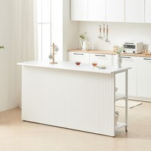 나무뜰 엘리 템바보드 테이블 수납홈바 아일랜드 식탁, 엘리 아일랜드 식탁 1600 MWF300C, 상판600(우측형)