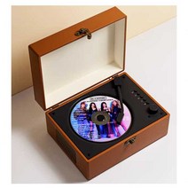 빈티지 레트로 CD 플레이어 스피커 음향도구 거치대, 아이스크리스탈블루(충전모델)+CD디스크+리모콘