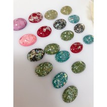 [그레이스샵] 수공예 부자재 DIY 한복 악세사리 만들기 자개펄 타원 아크릴 믹스 컬러 부착형 파츠 색생랜덤20pcs(한세트20개)