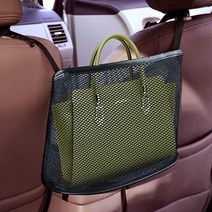 8sanlione 자동차 메시 오거나이저 네트 포켓 핸드백 홀더 시트 백 백 뒷좌석 애완동물 어린이 장벽 카고 티슈 지갑 운전석 보관 그물 파우치. (블랙) 53477028, Black 1