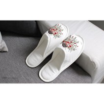 층간소음 자수 고급 부드러운 실내화 홈실내화 손님용실내화 룸슬리퍼, 하트