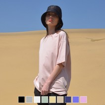 본하이커 남녀공용 오버핏 무지 반팔티셔츠
