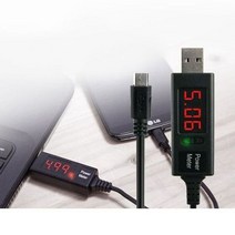 USB 테스터기(전류/전압 측정) Micro USB 케이블 일체형 1M/테스트 kh23120, 1개