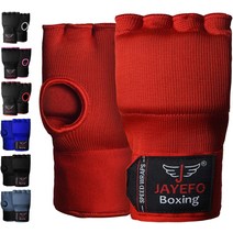 Jayefo 복싱용 내부 장갑 - 트레이닝 젤이 있는 탄성 핸드 랩 남성용 빠른 복싱 및 붕대 ampamp 여성 손목 보호대 Handwraps Kuckle Pair, [01] S/M, [07] 빨간색