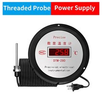 LCD 디지털 디스플레이 방수 프로브 온도 습도 측정기 온도계 냉장고 수족관 습도계 센서 게이지, 03 50mm, [01] Plugged in Thread