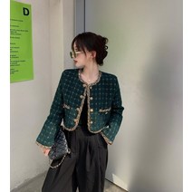 Hstar 패션 재킷 여성 봄 가을 빈티지 격자 무늬 다목적 o-넥 오피스 레이디 스타일 코트 여성 캐주얼 streetwear
