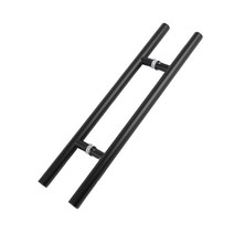 강화도어 손잡이 일자 스텐 블랙 센터340mm 유리문 현관문, 일자스텐(블랙)