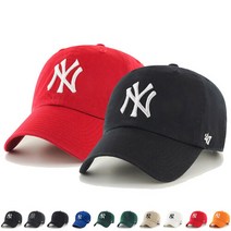 47브랜드 MLB모자 NY양키스 빅로고 볼캡, 블랙
