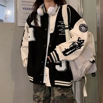 바시티 점퍼 자켓 네오플랜 블루종 야구점퍼 오버핏