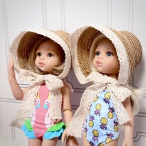 [모카돌only]모카돌 레이스 브라운라탄모자 파올라레이나 usd msd인형모자