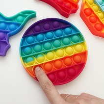 팝잇 레인보우 뽁뽁이/저가형X/kc인증 푸쉬팝버블, 공룡