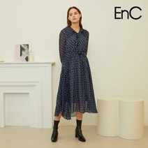 [이앤씨(ENC)] EnC 프린트 쉬폰 롱 원피스 ENOW13942W
