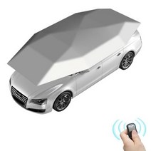주차천막 간이차고 Suv 전체 반자동 자동차 선 스크린 차양 모바일 카 포트 접이식 원격 제어 열 차폐 비 및 우박 보호, 4.8m grey automatic