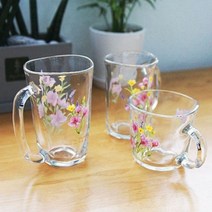 일본완제품 아델리아 유리컵 3P세트 3사이즈 _ 30690EA, 레드플라워_대, 본상품선택