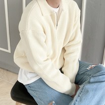 프롬미스 여성용 모즈 반집업 카라 니트