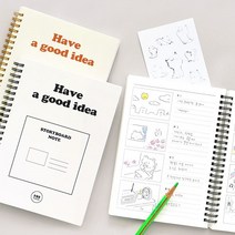 아이디어 스토리보드 노트 그림일기 실험 콘티 만화 웹툰 요리 레시피 연구 공책 A5, 화이트
