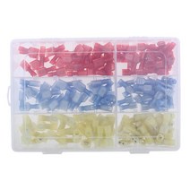 180pcs 여성 및 남성 완전 절연 와이어 터미널 커넥터 나일론 스페이드, 멀티 컬러, 설명