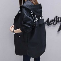 빅사이즈 데일리후드 바라마막이 여성점퍼 봄 가을 루즈핑 롱3192
