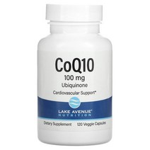 레이크 애비뉴 뉴트리션 CoQ10 USP 등급 유비퀴논 100mg 120개의 채소 캡슐, 360 Count