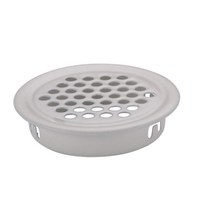 벤츄레이터 벤츄레타 개몫 옷장 캐비닛 메쉬 구멍 블랙 에어 벤트 루버 환기 커버 스테인레스 스틸 블랙화이트실버 색상, White Flat_Opening Dia 25mm