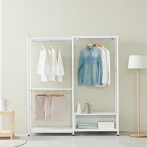 가구샘 스틸 시스템행거 2단기본형A 1단오픈형D 세트 H7128 수도권무료배송, 블랙, 블랙