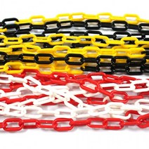 플라스틱체인 8mm 주차장체인 안전체인 출입금지 차단줄 라바콘 1M 금액, 플라스틱체인/형광적색(1M가격-이어서발송)