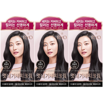 려 우아채 멋내기 새치크림 염색약 X 3개 셀프새치염색 바르는염색약 흰머리염색약 새치커버염색약 산화제, 3N 흑갈색