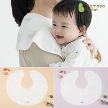 밤부베베 온마을 거즈 엄마 턱받이 케이프형, 1개, 새리그레이