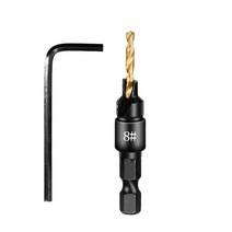 1pcs 카운터 싱크 드릴 목공 드릴 비트 세트 나사 크기 5 6 8 10 12 렌치 나무 드릴링 파일럿 구멍 336, 금 8