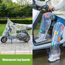 바이크커버 만화 투명 오토바이 방수 커버 + 다리 보호 자전거 먼지 180/220cm 야외 스쿠터 레인, 01 A_02 220x120cm