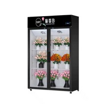 생화 냉장 쇼케이스 업소용 보존 화분 신선 진열장, 이중 도어 검정색 공냉식