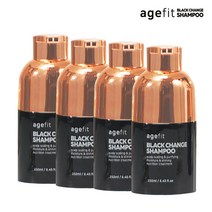 에이지핏 블랙체인지 기능성 염색 샴푸 250ml x 4개 새치 커버 편한 빠른 쉬운 간편