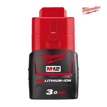 밀워키 M12 B3 (12V / 3.0Ah 리튬이온 배터리), 1개