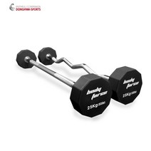 바디포스 10각 우레탄 고정바벨 TPU 일자바 컬바 10kg 15kg 20kg 25kg 30kg, 바디포스 일자바 25kg