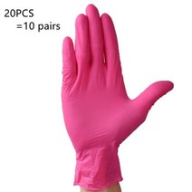 가사 가정 청소 자동차 수리 문신 세차를 위한 일회용 검은색 내화학성 니트릴 장갑, S, Red  20pcs