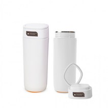 흡착식 쿠팸-C4 텀블러 머그컵 보온병 스트랩보온병 480ml 스테인레스 휴대용머그컵 캠핌용머그컵, 라이트그레이
