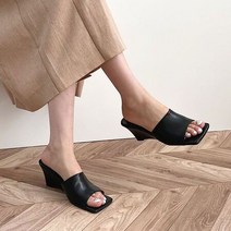 편한 슬리퍼구두 여름 미용사신발 스퀘어코 웨지힐 키높이