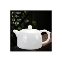 도자기 찻잔 세라믹 내열 유리 밝은 유약 Suet 옥 주전자 가정용 어 쿵후 차 컵 흰색 세트, 180ml 3