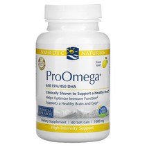 Nordic Naturals 프로오메가 레몬 1 000mg 60정, 180정
